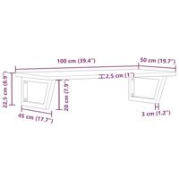 Badkamer wandschap staal en massief eikenhout - thumbnail