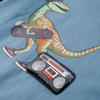Kindershirt met lange mouwen dinosaurusprint 92 medium blauw