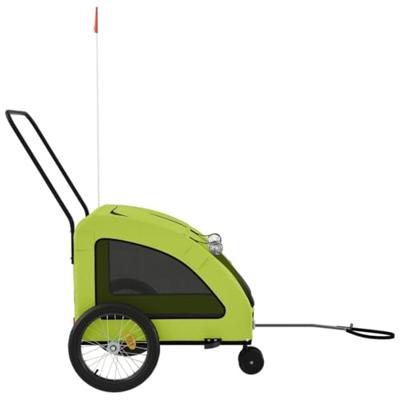 Hondenfietstrailer oxford stof en ijzer groen - thumbnail