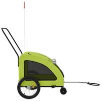 Hondenfietstrailer oxford stof en ijzer groen - thumbnail