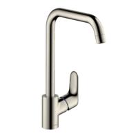 Hansgrohe Focus E2 keukenkraan met hoge draaibare uitloop instelbaar 110 150 en 360 RVS look 31820800 - thumbnail