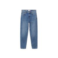 Mango high waist straight fit jeans blauw - thumbnail