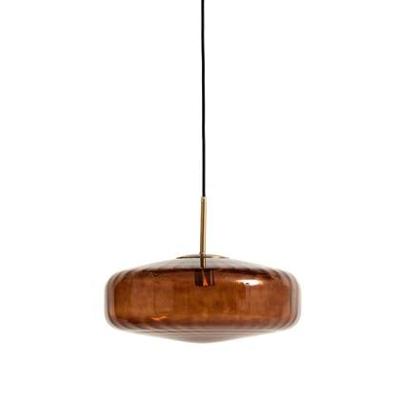 Light & Living Hanglamp 'Pleat' Glas, 40cm, kleur Bruin