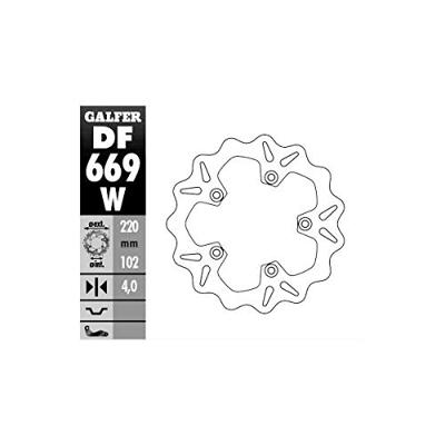 GALFER wave remschijf "df669" rotor df669 type w rigid