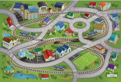 ACHOKA verkeerskleed Train Station Connect 120 x 80 cm