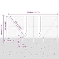 VidaXL Afrasteringspaal zilver 10 x 1,6 m (50 mm gaas) staal - thumbnail