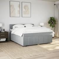 Boxspring met matras stof lichtgrijs 180x200 cm - thumbnail