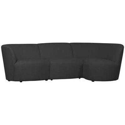 WOOOD 3-zits Loungebank 'Coco' Rechts, Bouclé, kleur Donkergrijs