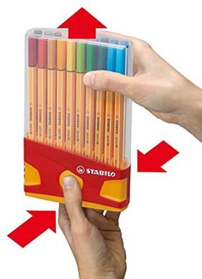 Fineliner stabilo point 88/20 etui gl/rd f assorti | 10 stuks