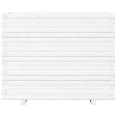 Plantenbak 90x60x72,5 cm massief grenenhout wit