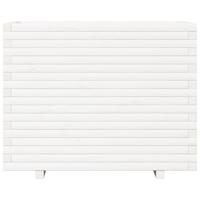 Plantenbak 90x60x72,5 cm massief grenenhout wit - thumbnail