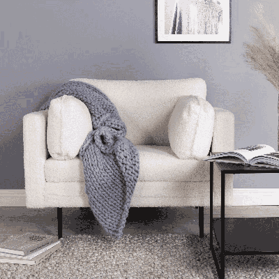 Nohr Fauteuil 'Tylan' Teddy, kleur Wit