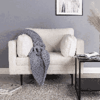 Nohr Fauteuil 'Tylan' Teddy, kleur Wit - thumbnail