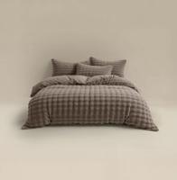 RoyalTextile - Pom Pom Dekbedovertrek - Teddy - Taupe - 140 x 220 - thumbnail