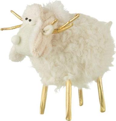 Rendier muts textiel creme/goud s 21x12x25 cm Jolipa - Hortus