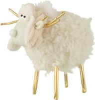 Rendier muts textiel creme/goud s 21x12x25 cm Jolipa - Hortus - thumbnail