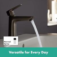 Wastafelmengkraan Talis E 110 HansGrohe Eengreeps met Trekwaste Geborsteld Zwart Chroom - thumbnail
