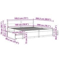 Bedframe zonder matras massief grenenhout 200x200 cm - thumbnail