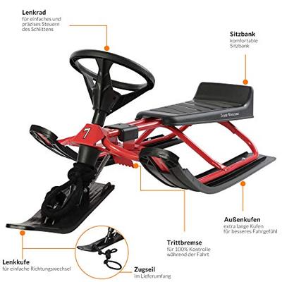 Robuuste stuurbare Stuurslee Rood tot 75kg