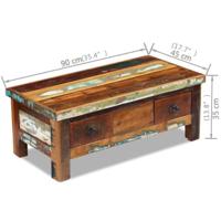 Salontafel laden massief gerecycled hout 90x45x35 cm - thumbnail