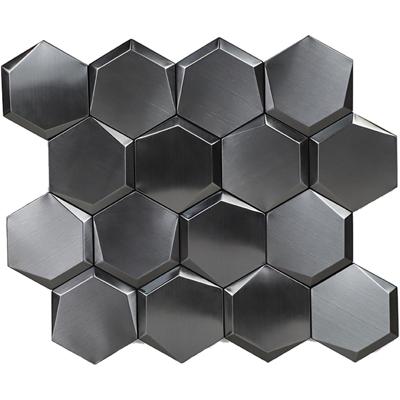 Zelfklevende 3D Tegel Cubi Metal