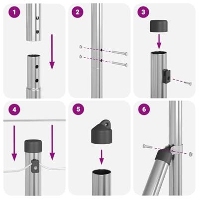 VidaXL Afrasteringspaal 13 pcs zilver staal