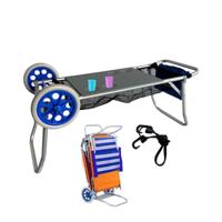 Marbueno Draagstoelkar Aluminium Converteerbare Tafel Intrekbaar Camping en Strand 108X51X51 cm 10361 - thumbnail