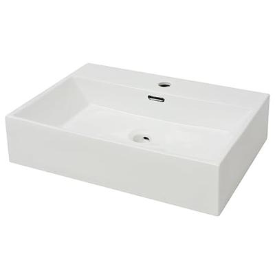 VidaXL Wastafel met kraangat wit 60,5x42,5x14,5 cm keramiek