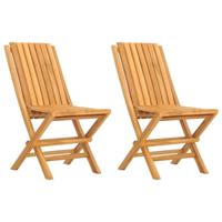 Tuinstoelen inklapbaar 2 st 47x47x89 cm massief teakhout - thumbnail