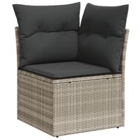 4-delige Loungeset met kussens poly rattan lichtgrijs - thumbnail
