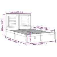 Bedframe zonder matras massief grenenhout wit 140x190 cm - thumbnail