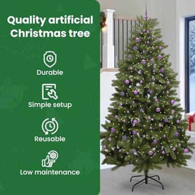 VidaXL Kunstkerstboom met 300 led groen 270 cm pvc en metaal