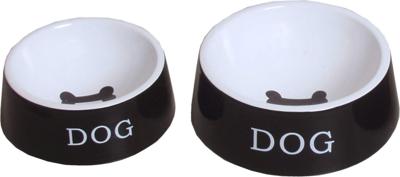 Hondeneetbak steen zwart/wit 16 cm Eet-en-drinkbakken-hond Gebr. de Boon - Gebr de boon