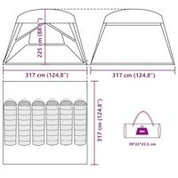 Gezinstent 6-persoons waterdicht grijs en oranje - thumbnail