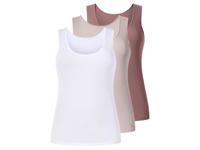 esmara Set van 3 dames tops - Plus size (Roze/wit, XXL (52/54)) - thumbnail