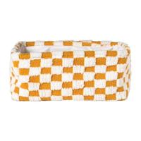 Mand checks groot - oranje/wit - 15x36x26 cm - thumbnail