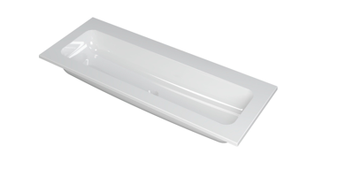INK Faktor Wastafel Polystone Centraal Zonder Kraangat - 1200x450x15 mm - Glans Wit