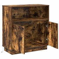 Dressoir met LED Gerookt eiken 71 x 34,5 x 75 cm Bewerkt hout - thumbnail