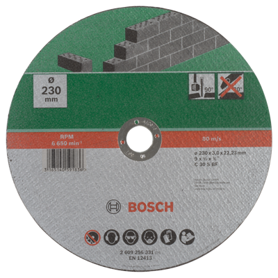 Bosch Accessories C 30 S BF 2609256331 Doorslijpschijf recht 230 mm 1 stuk(s) Steen, Beton