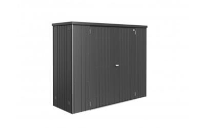 Biohort metalen tuinkast 230 donkergrijs 228x83x182,5 cm- Plat dak- Metaal- Biohort Biohort metalen tuinkast 230 donkergrijs 228x83x182,5 cm- Plat dak- Metaal- Biohort