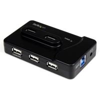 StarTech.com 6-poorts USB 3.0/2.0 hub met 2 A oplaadaansluiting, 2x USB 3.0 SuperSpeed en 4x USB 2.0 combo hub - thumbnail