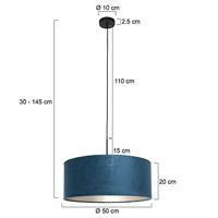 Steinhauer HanglampSparkled zwart met blauw velvet - 8248ZW - thumbnail