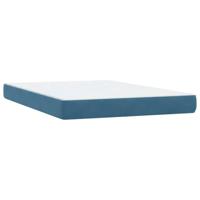 Boxspring met matras fluweel donkerblauw 160x210 cm - thumbnail