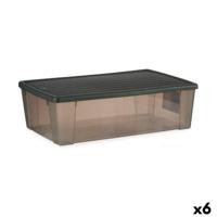Opbergbak met Deksel Stefanplast Elegance Grijs Plastic 30 L 38,5 x 17 x 59,5 cm (6 Stuks) - thumbnail