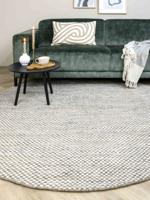 MOMO Rugs - Vaasa Grey White Rond - 200 rond Vloerkleed - thumbnail