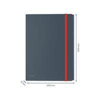 Leitz Cosy elastomap met 3 kleppen, met opbergvak met drukknoppsluiting, uit PP, ft A4, grijs - thumbnail