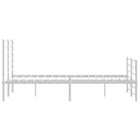 Bedframe met hoofd- en voeteneinde metaal wit 150x200 cm - thumbnail