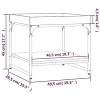 Salontafel 49,5x49,5x45 cm bewerkt hout bruineikenkleurig - thumbnail