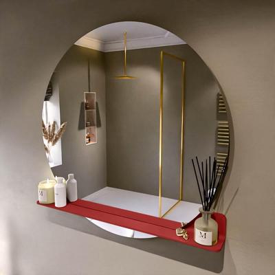 MONDIAZ SPOT spiegel rond 110cm met Spiegelplanchet kleur Fire.
