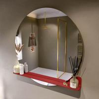 MONDIAZ SPOT spiegel rond 110cm met Spiegelplanchet kleur Fire. - thumbnail